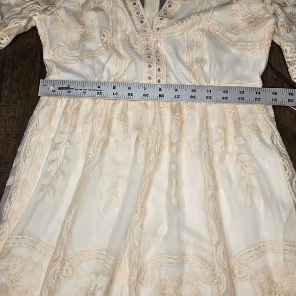 Haute Monde Ivory Lace Boho Cottagecore Prairie Dress NWT Engagement Small - Picture 7 of 9